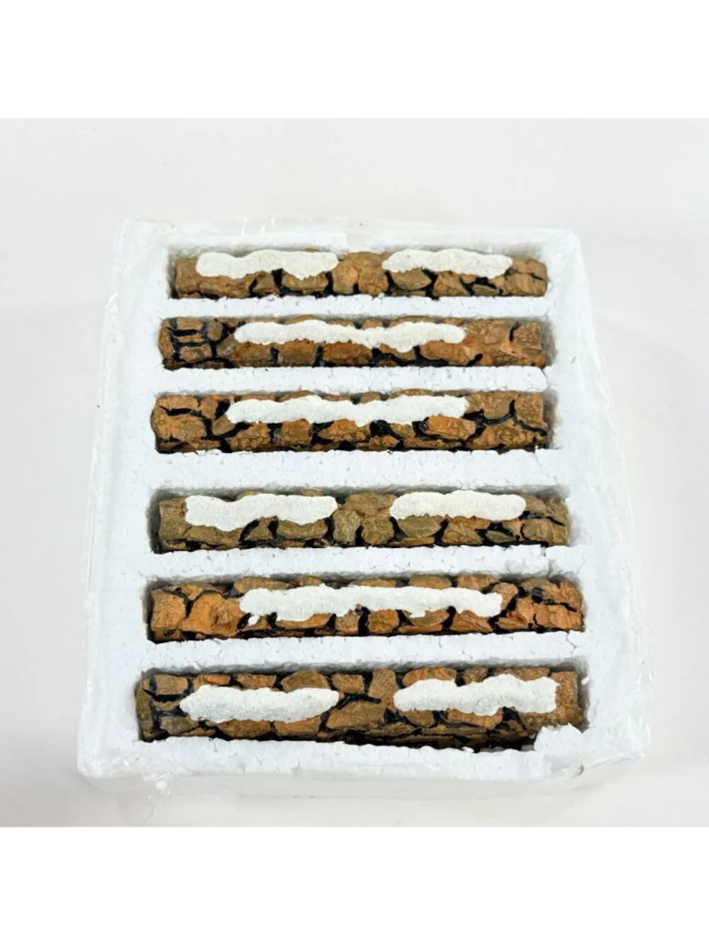 Dept 56 Stone Wall Set 52629 Vintage Village Accessory Set of 6 Red Gray Brown